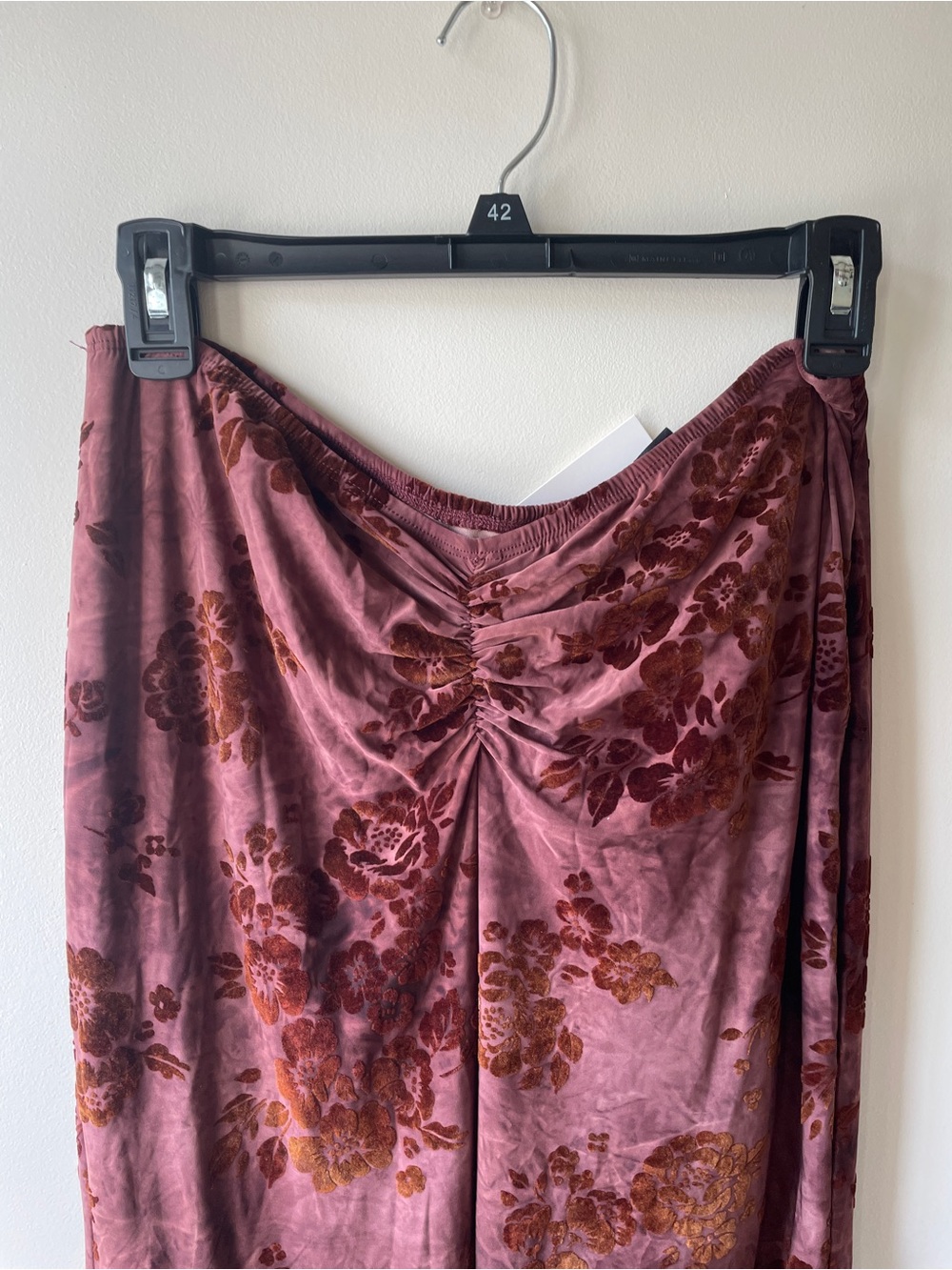 Cider Floral Burnout Maxi Skirt - Mauve & Rust - Picture 4 of 6
